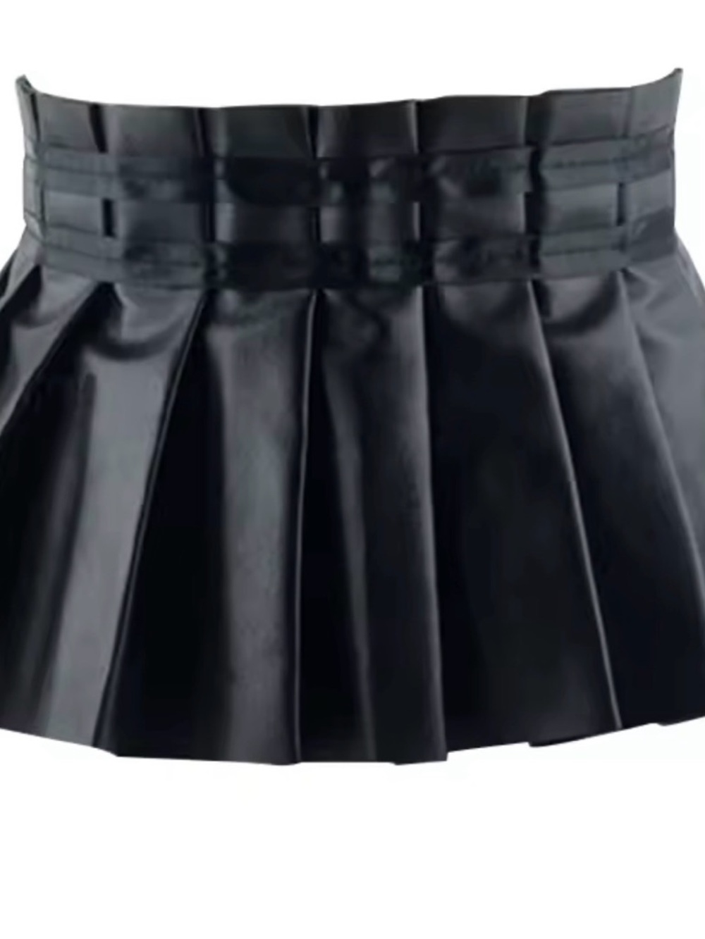 Women's Black Pleated Belt